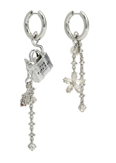 Marc Jacobs Cats Out Of The Bag Silver-plated Hoop Earrings