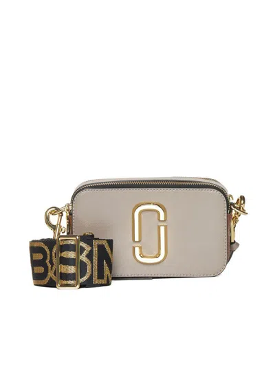 Marc Jacobs Cement And Multicolour Leather The Snapshot Crossbody Bag In Cement/multi