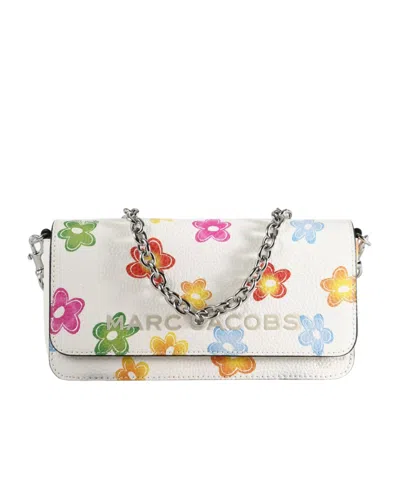 Marc Jacobs Wild Daisy Leather Wallet On Chain In Multi