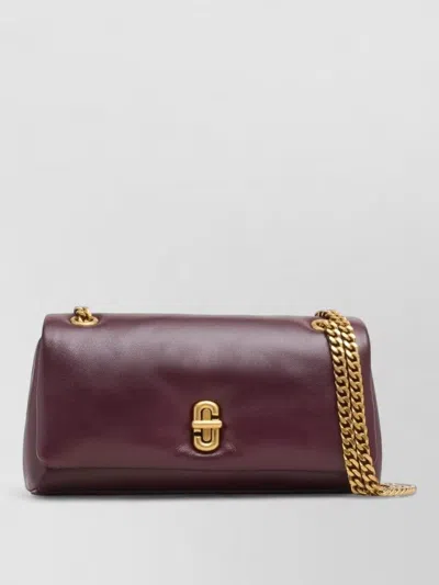 Marc Jacobs Chain Shoulder Mini Leather Crossbody Bag In Burgundy