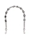 MARC JACOBS CHAIN SILVER TONE SHOULDER STRAP WITH LOGO