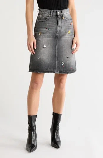 Marc Jacobs Charm A-line Miniskirt In Bleached Black