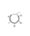 Marc Jacobs Womens Silver/crystal The Mini Icon Pave Charm Bracelet In White