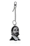 Marc Jacobs Silver & Gray 'the Marc Bag Charm' Keychain In Black