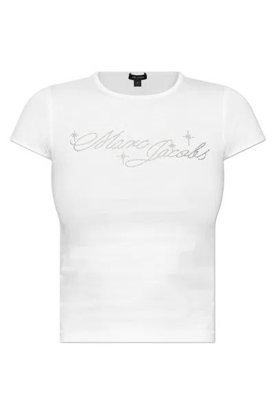 Marc Jacobs White Charm Logo Shrunken T-shirt