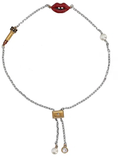 Marc Jacobs Charm Pendant Necklace In Silver