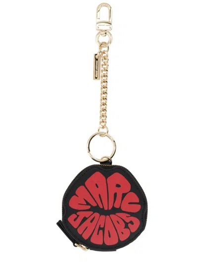 Marc Jacobs Charm Per Borsa "the Marc Lips" Pouch In Black