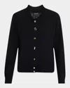 Marc Jacobs Charm Wool-cashmere Cable Knit Cardigan In 001 Black