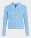 Marc Jacobs Charm Wool-cashmere Cable Knit Cardigan In Sky Blue