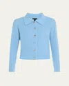Marc Jacobs Charm Wool-cashmere Cable Knit Cardigan In Sky Blue