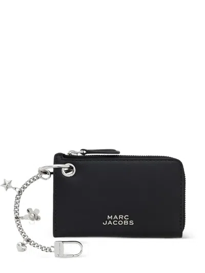 Marc Jacobs Charm-embellished Leather Wallet In Black