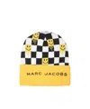 Marc Jacobs Check-pattern Ribbed-knit Beanie In Yellow