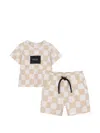 Marc Jacobs Checkerboard Label-patch Tracksuit Set In Neutral