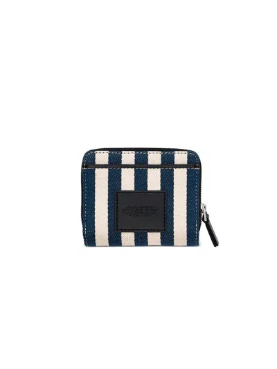Marc Jacobs Checkered Cotton Wallet In Blue