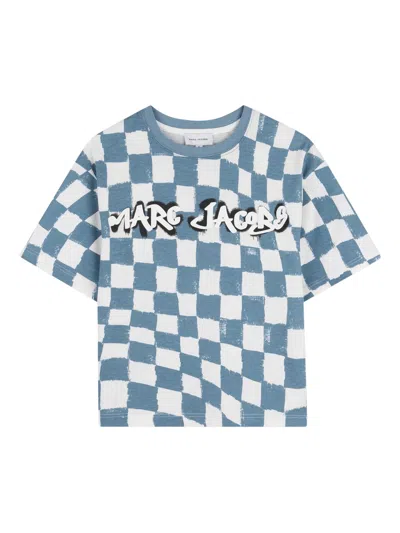 Marc Jacobs Checkered Print T-shirt For Boys In Blue
