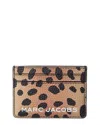 Marc Jacobs Cheetah Bold Slg Leather Card Case In Black