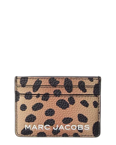 Marc Jacobs Cheetah Bold Slg Leather Card Case In Black