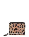 Marc Jacobs Cheetah Bold Slg Mini Leather Compact Wallet In Multi
