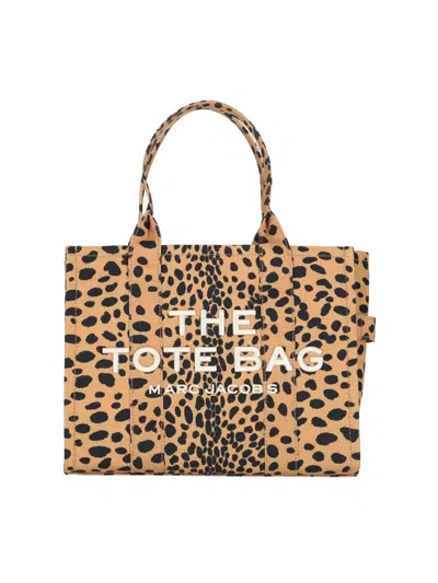 Marc Jacobs Cheetah Large Tote Bag In Black Multi