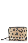 Marc Jacobs Cheetah Spot Mini Slg Compact Wallet In Brown
