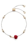 Marc Jacobs Cherry Crystal Slider Bracelet In Multi