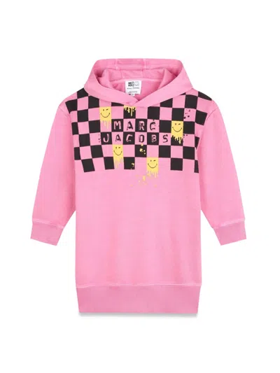 Marc Jacobs Chic Mini Hooded Dress For Girls In Pink
