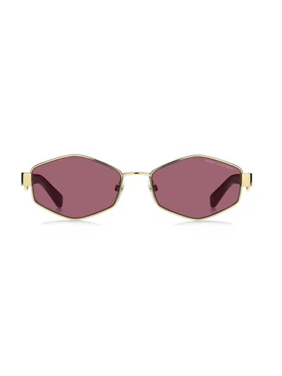 Marc Jacobs Chic Oversized Sunglasses With 140 Mm Temples In Burgundy