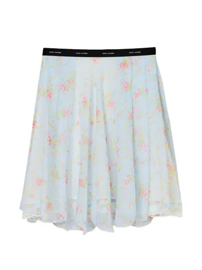 Marc Jacobs Chiffon Mini Skirt In Blue