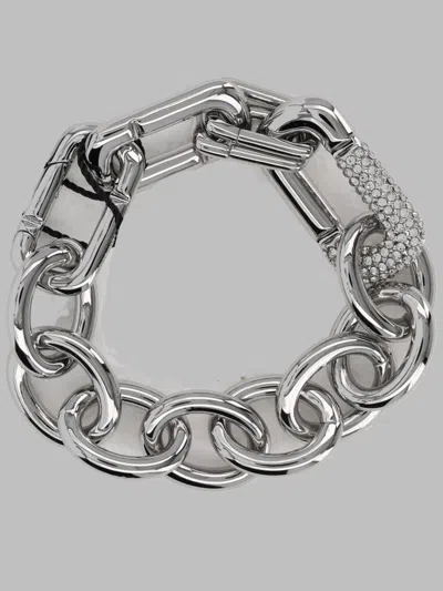 Marc Jacobs Chunky Chain Link Bracelet With Crystal Accent In Silver