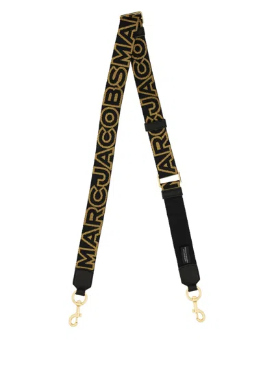 Marc Jacobs Cinturino In Tessuto Con Logo In Black
