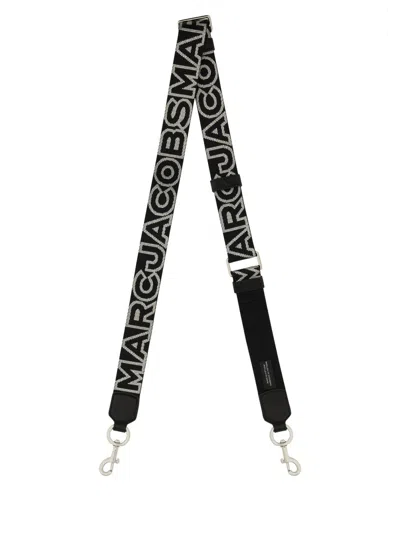Marc Jacobs Cinturino In Tessuto Con Logo In Black