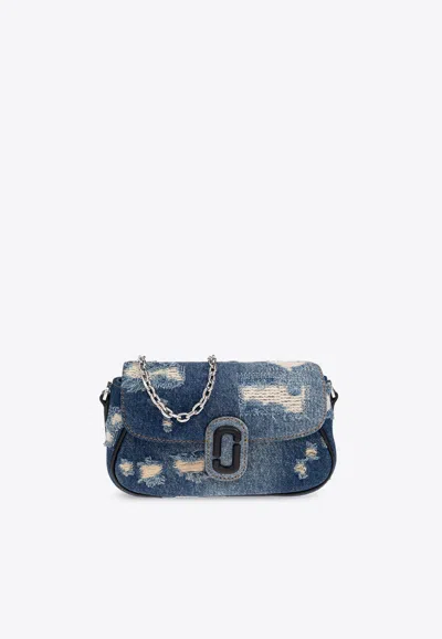 Marc Jacobs Clover Rip And Repair Denim Shoulder Bag In Blue