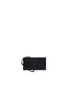 Marc Jacobs Rectangular Leather Clutch Wrist Strap In Black