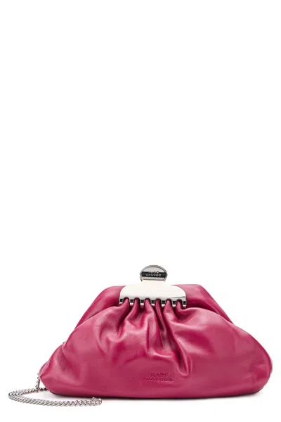 Marc Jacobs Clutch Claw Clip Small In Leather In Red