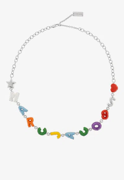 Marc Jacobs Color Balloon Logo Chain Necklace In Multi