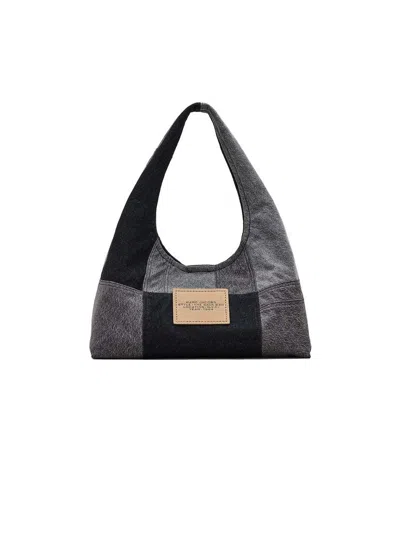Marc Jacobs Colorblock Cotton Denim Shoulder Bag In Black