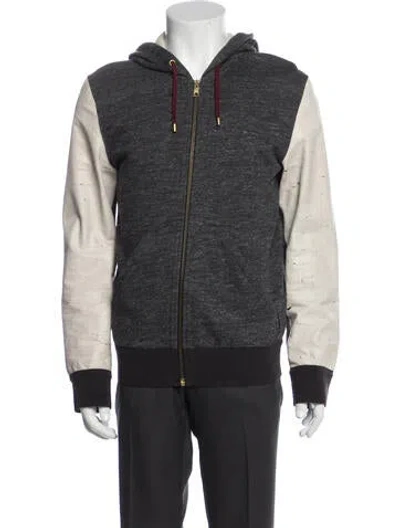 Pre-owned Marc Jacobs Colorblock Pattern Bomber Jacket In Gray