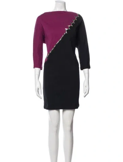 Pre-owned Marc Jacobs Colorblock Pattern Mini Dress In Black