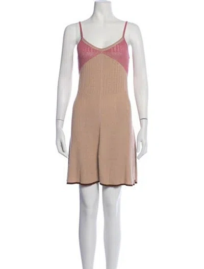 Pre-owned Marc Jacobs Colorblock Pattern Mini Dress In Neutrals