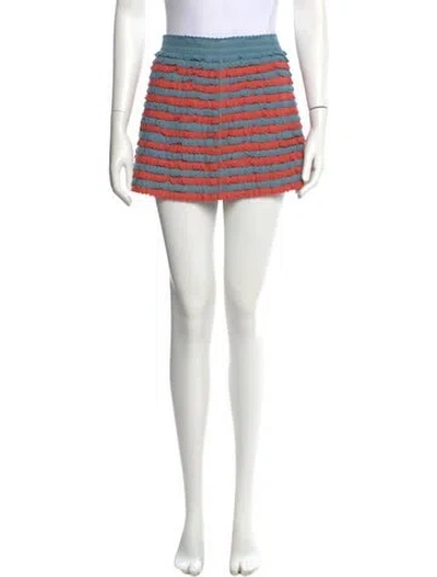 Pre-owned Marc Jacobs Colorblock Pattern Mini Skirt In Blue