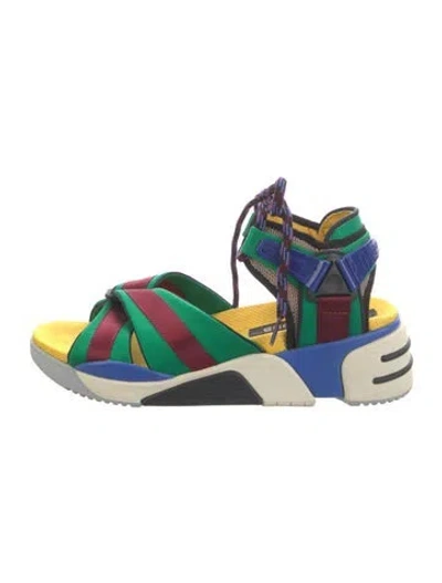 Pre-owned Marc Jacobs Colorblock Pattern Sandals In Yellow