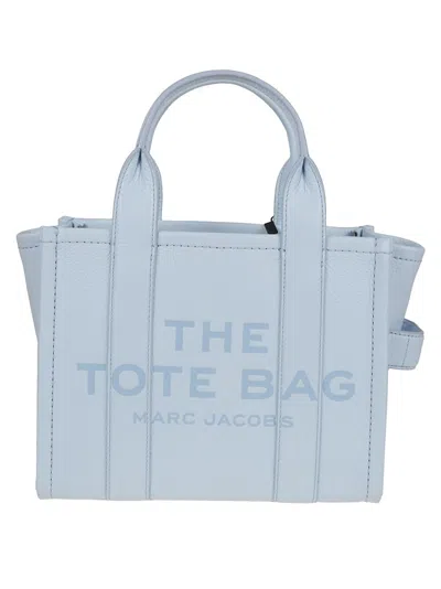 Marc Jacobs Compact Leather Tote With Embossed Signature Detail In Blue