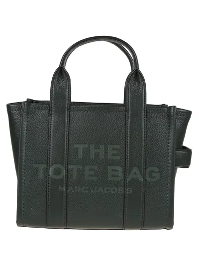 Marc Jacobs Compact Leather Tote With Embossed Signature Detail In Green