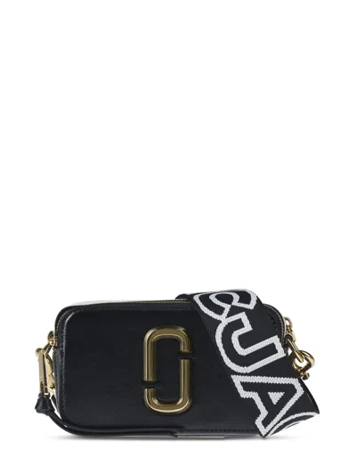 Marc Jacobs Compact Textured Leather Bag With Gold-tone Logo In Black