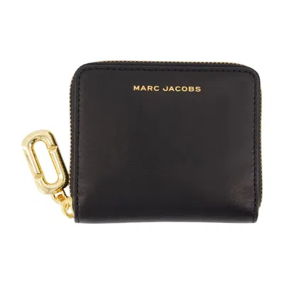 Marc Jacobs Compact Wallet In Leather In Black