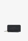 Marc Jacobs Continental Leather Logo Wallet In Black