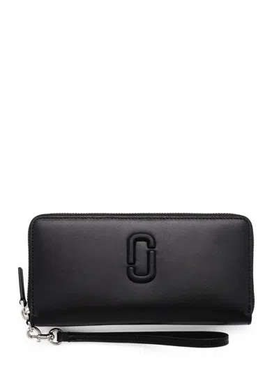 Marc Jacobs Continental Leather Wallet In 黑色