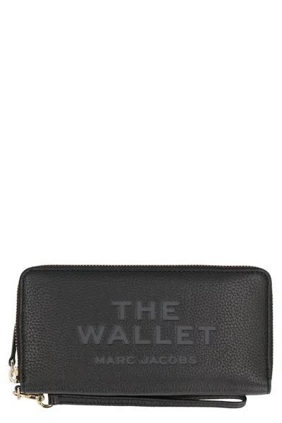 Marc Jacobs Continental Leather Wallet In Gray