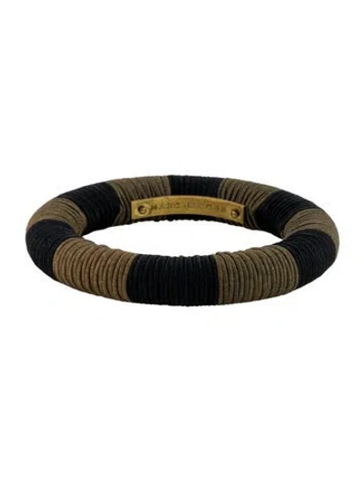 Pre-owned Marc Jacobs Cord Bangle Bracelet, 7.75" In Black/green