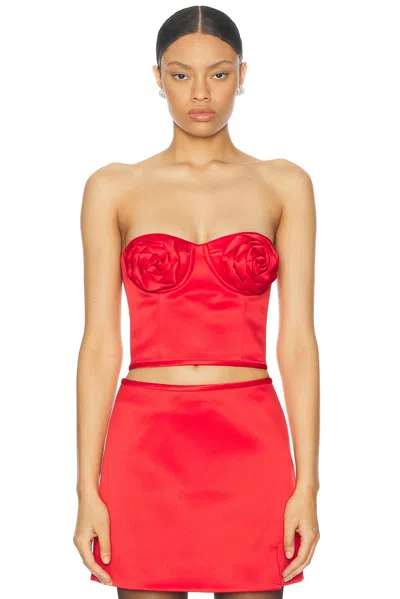 Marc Jacobs Satin Rose Corset In Rot